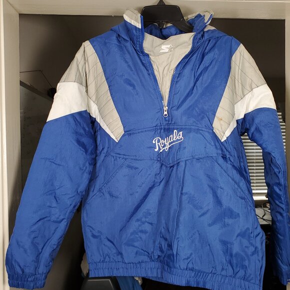 KANSAS CITY ROYALS STARTER PULLOVER JACKET KIDS LARGE